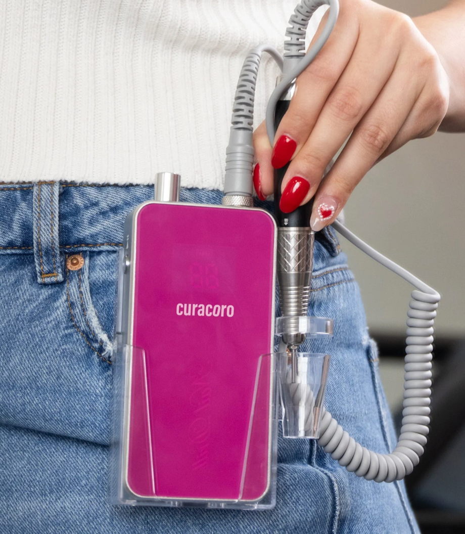 Ponceuse à ongles professionnelle sans fils 35000 T/M- 12h autonomie fuschia