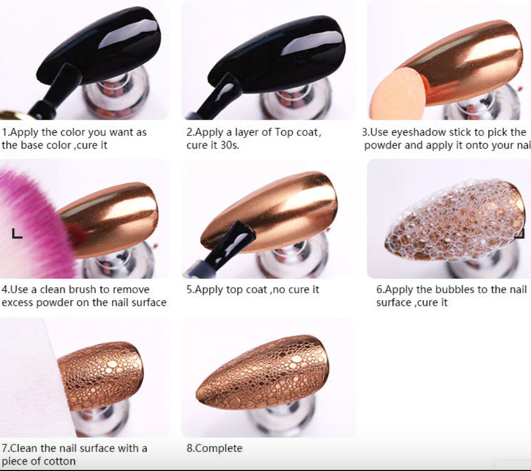 KIT CHROME MIRROR NAIL POWDER