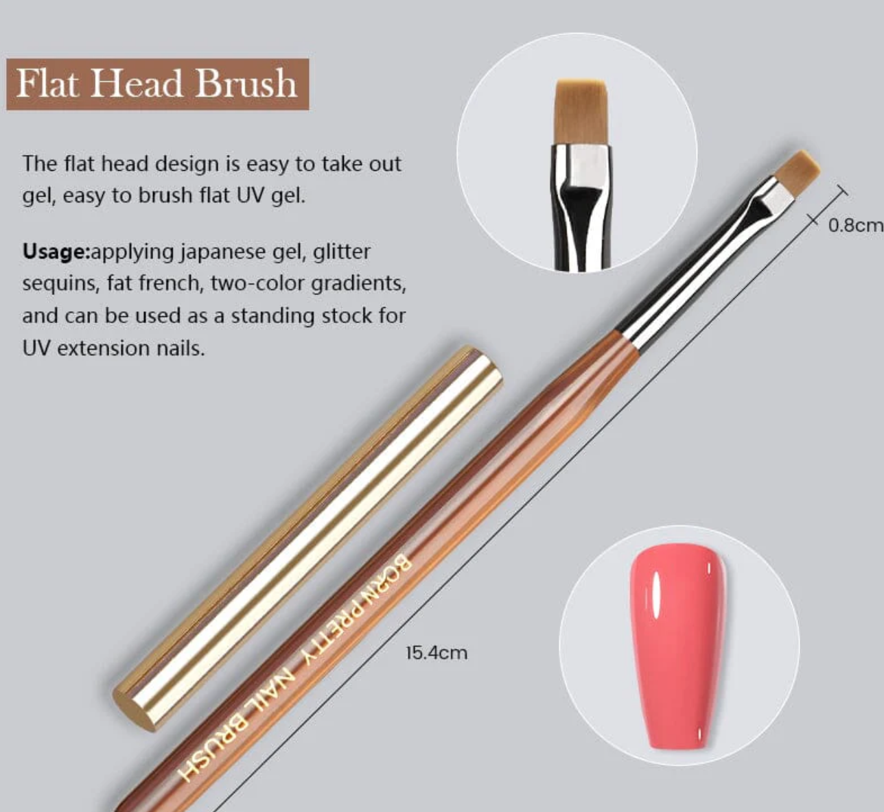 Pinceau à tête plate 8mm