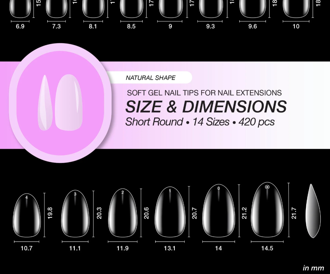 Capsules américaine 420PCS en gel souple | FORME : ARRONDIE & Naturel Taille SHORT