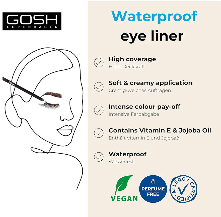 Eye liner crayon waterproof Gosh Black Ink