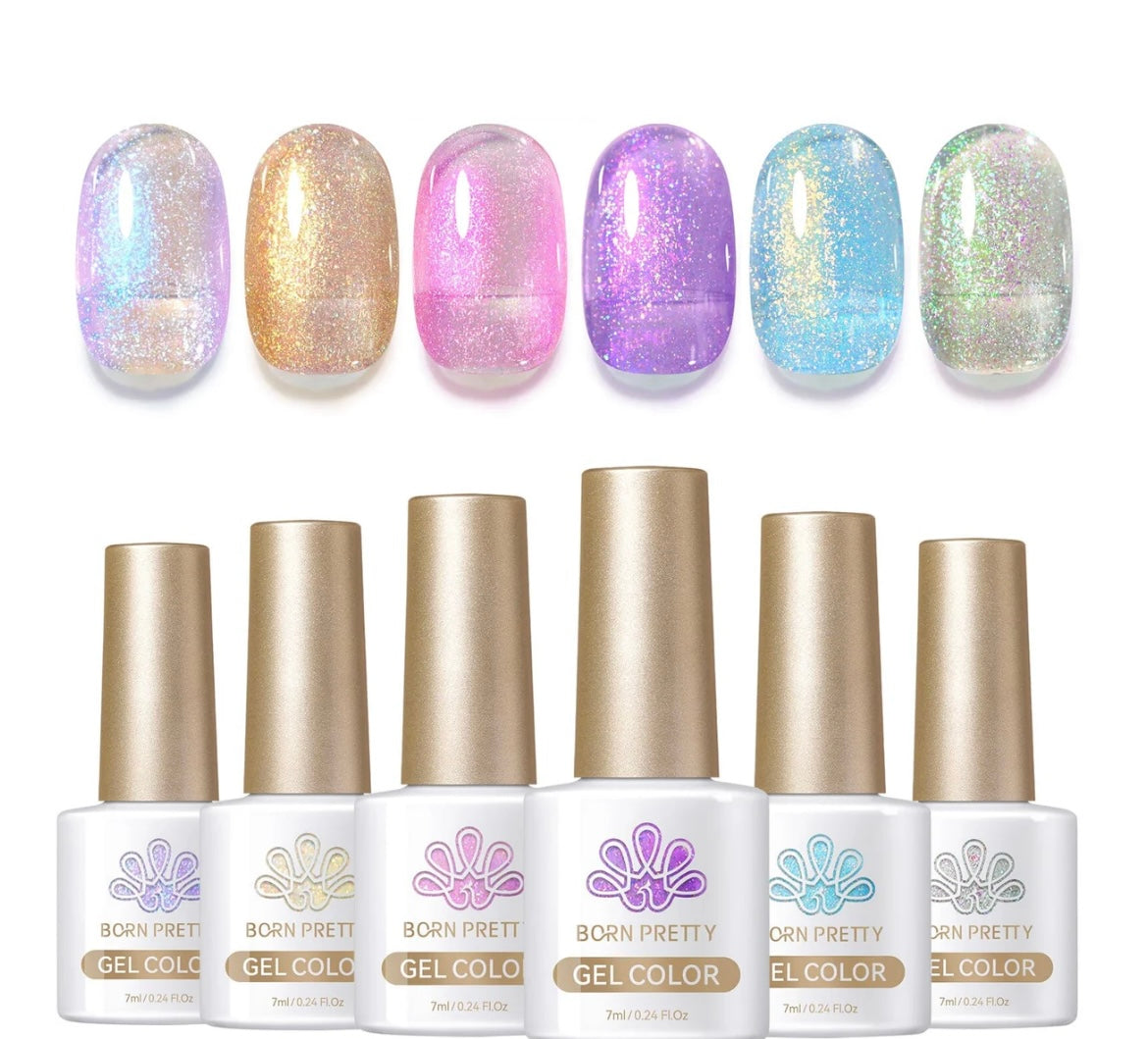 Kit de  6 Colors Jelly Gel Polish Set T06 7ml- SANS TPO SANS HEMA