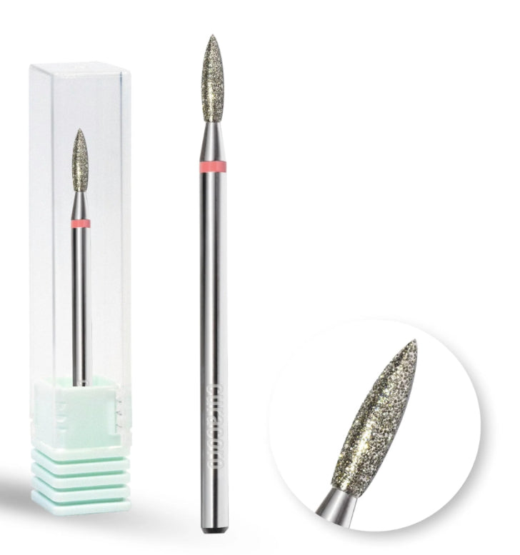 Fraise à cuticules - Embout diamanté 2,1 mm en forme de flamme (grossier)