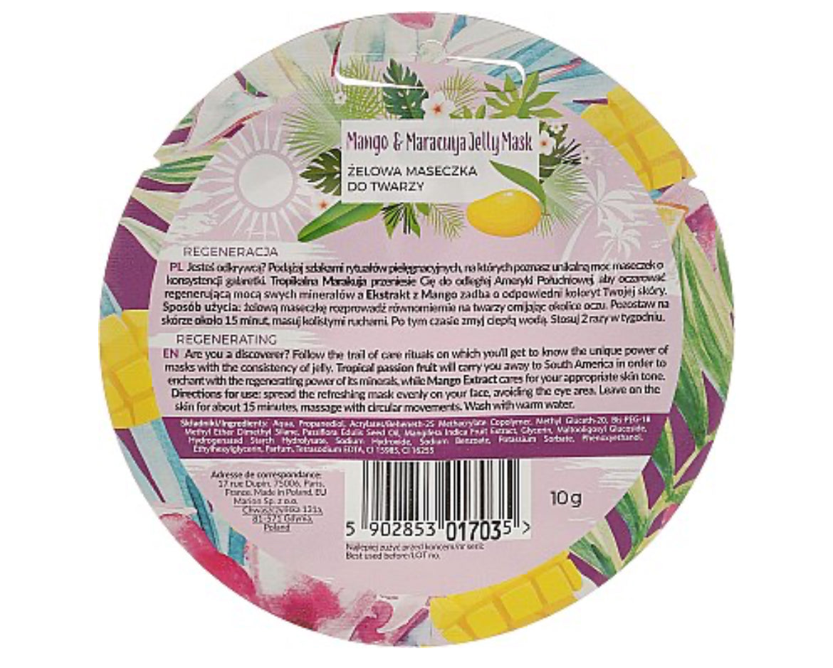 Masque-gelée à l'extrait de mangue pour visage
Marion Tropical Island Mango & Maracuya Jelly Mas