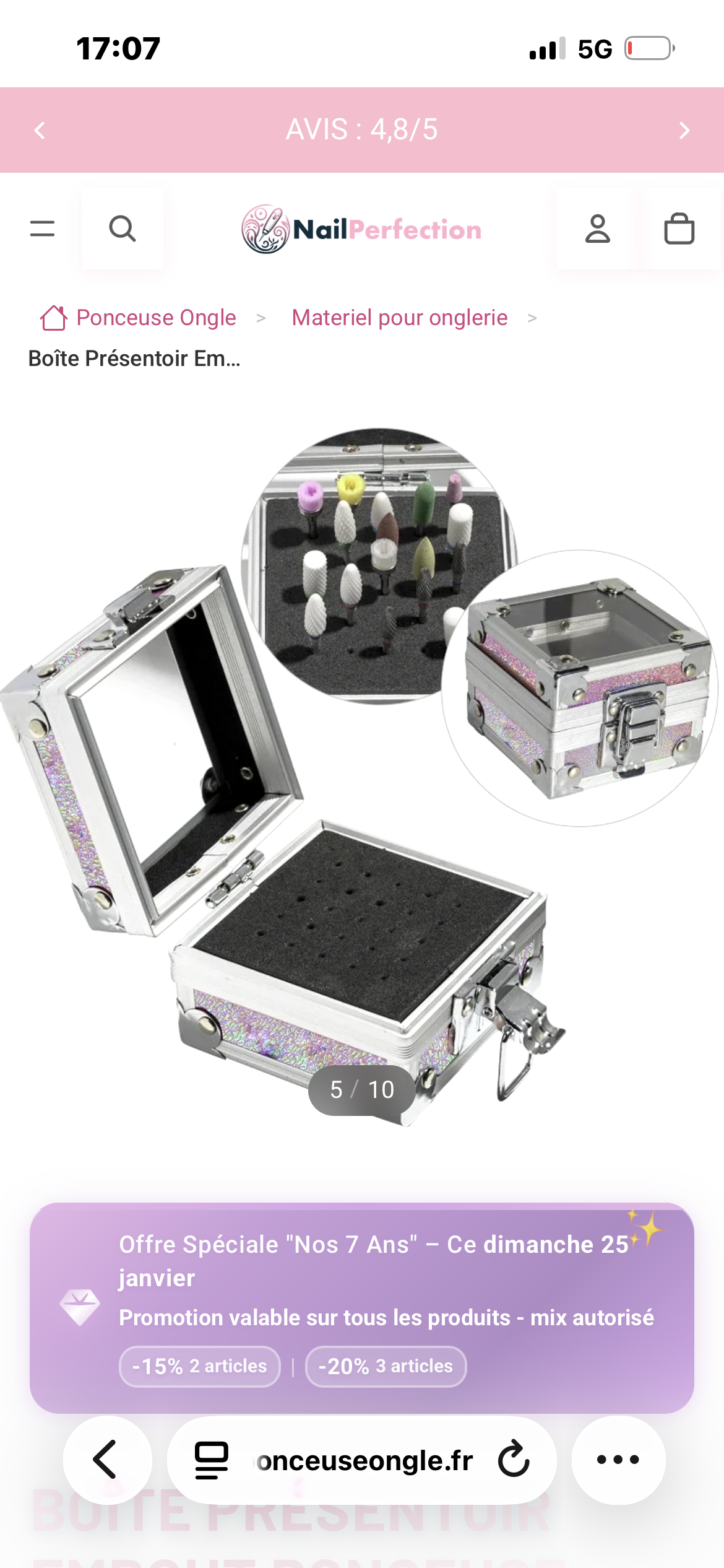 Boîte présentoir Embout ponceuse en Aluminium