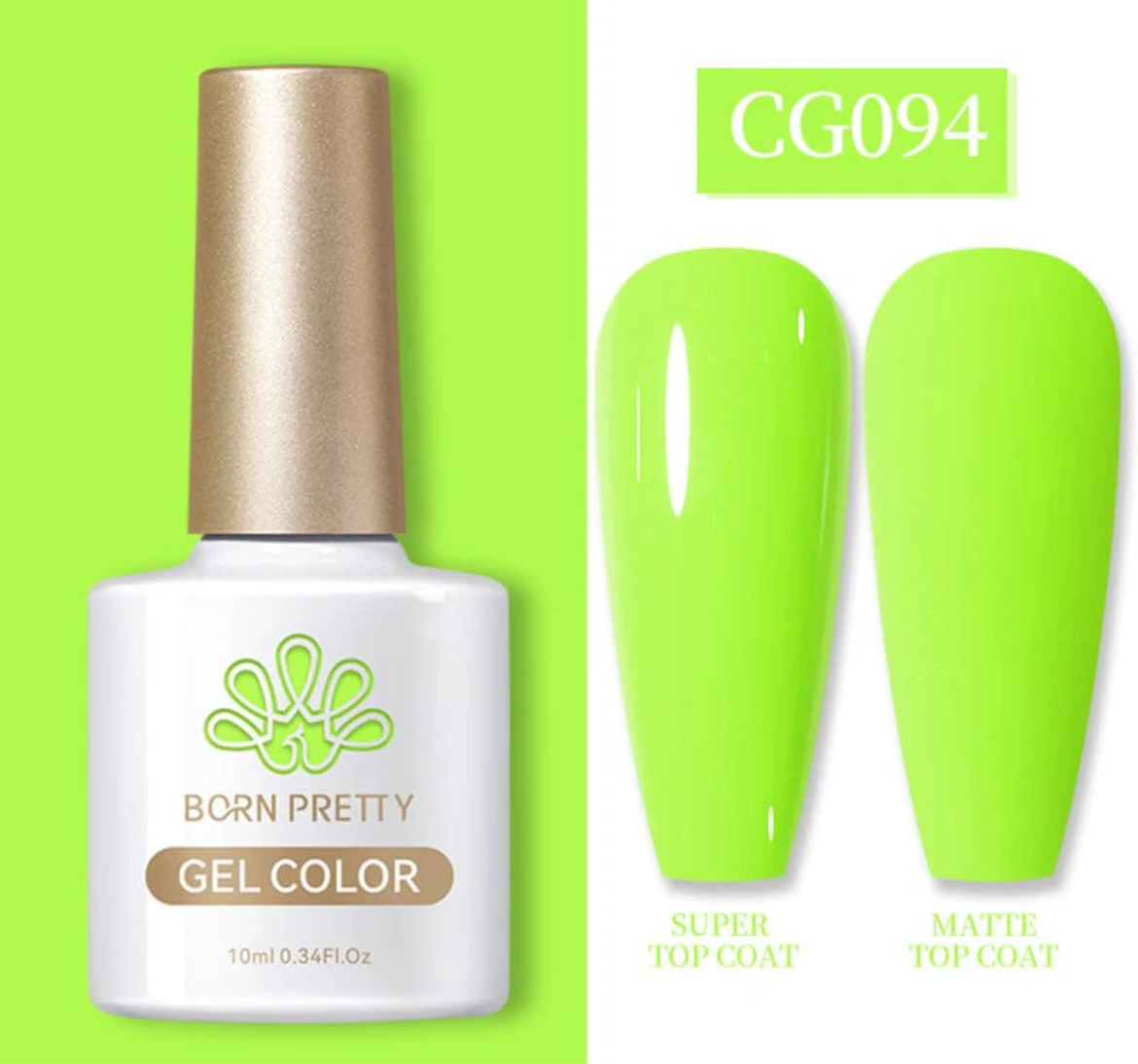 Born Pretty Gel polish uv/led néon vert clair 10ml