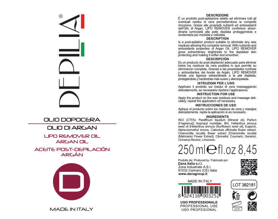 REMOVER - DEPOSE CIRE HUILE D'ARGAN 250ML