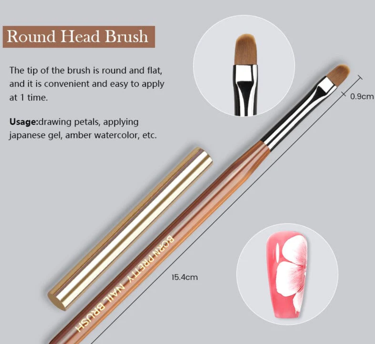 Pinceau à tête arrondie 9mm