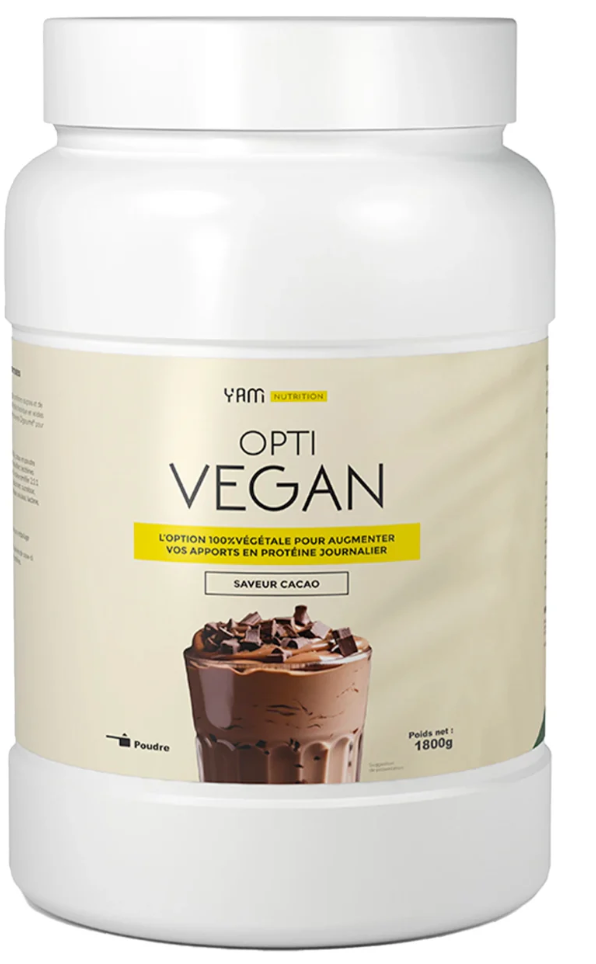 Yam Nutrition Opti Vegan, Sans gluten, Sans lactose- 900g