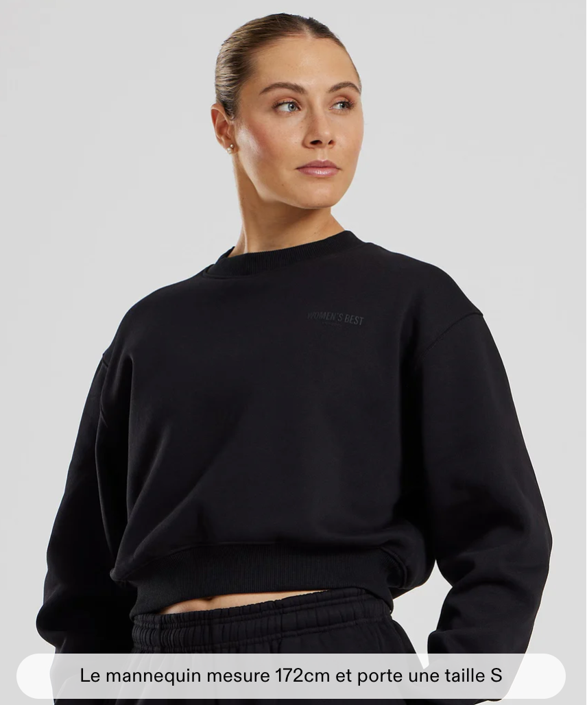Comfort Cropped Crew Neck Women's best -colori black taille S