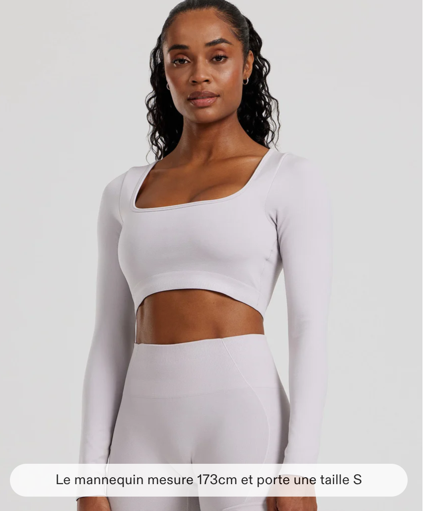 Define 2.0 Seamless Long Sleeve CROSS STRAP BRA Women’s Best -colori Steel Grey