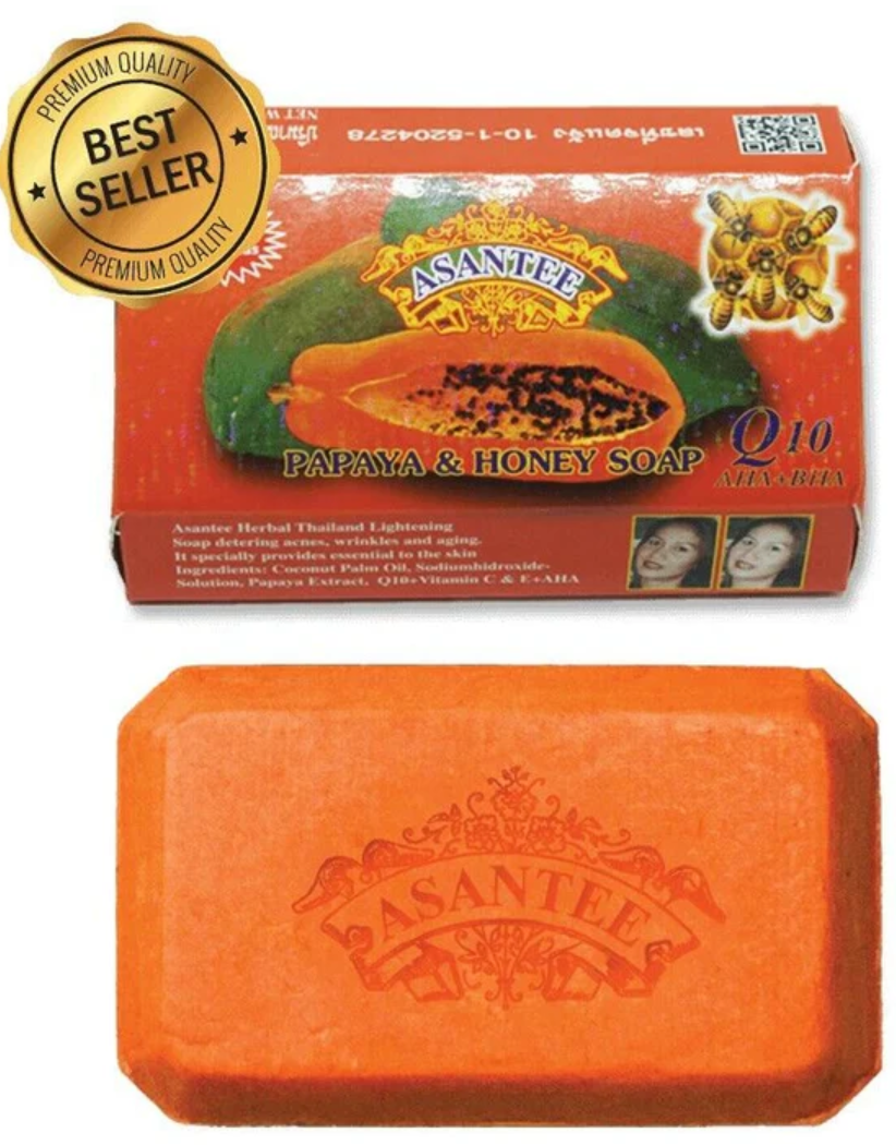 Savon solide Papaye & miel -Asantee 125g (éclaircissant )