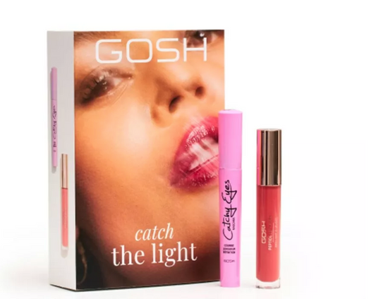 COFFRET GOSH CATCH THE LIGHT (Gloss & Mascara) avec peptide et acide hyaluronique (soin des lèvres et anti ride)