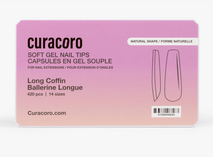 Capsules américaine 420PCS en gel souple | FORME : BALLERINE & Naturel Taille LONG