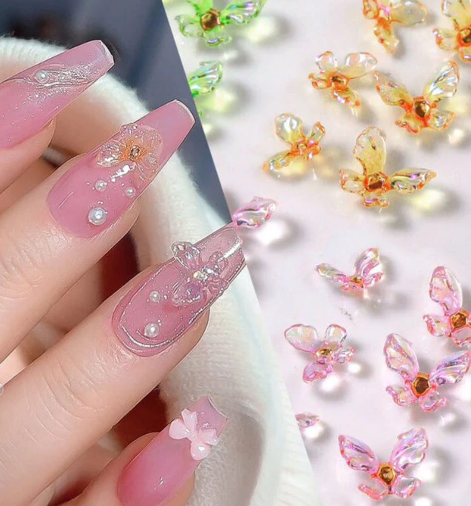 Décoration nails Butterfly transparents