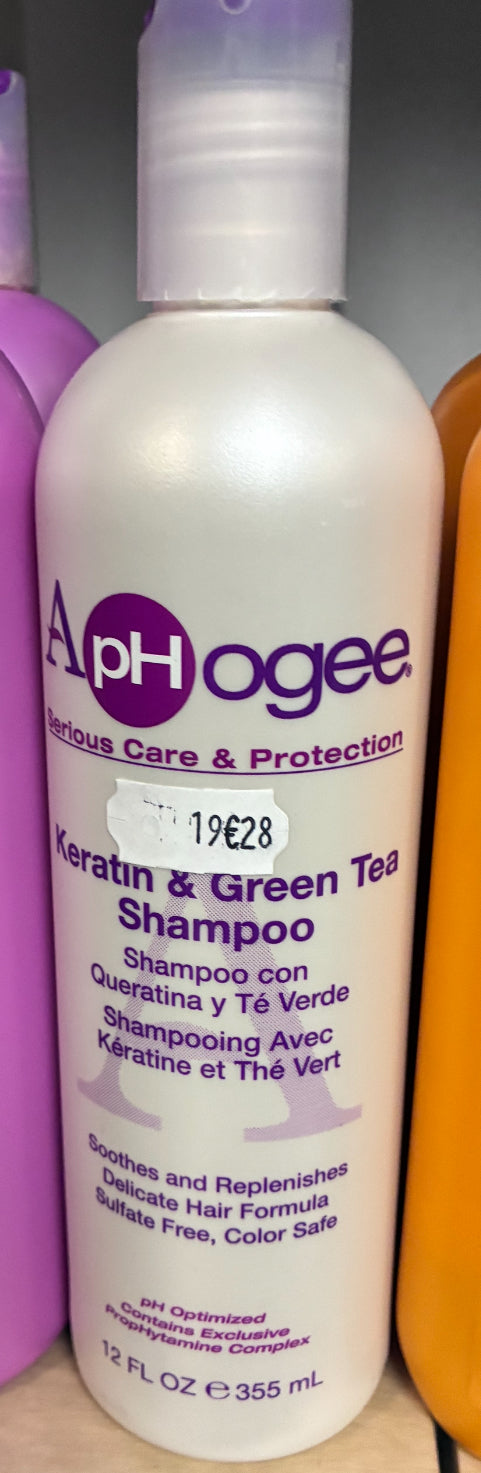 Aphogee Keratin & Green tea Shampoo 355ml Shampoing KERATINE & THE VERT
