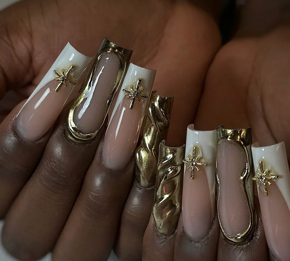 24K poudre chrome Or Nailed by K-2g