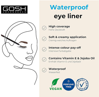Eye liner crayon waterproof Gosh TRULY BROWN