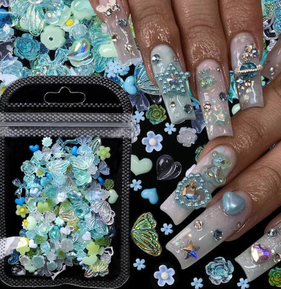 Décoration nails Coquillages 🐚 mixed noeud, étoile de mer,…