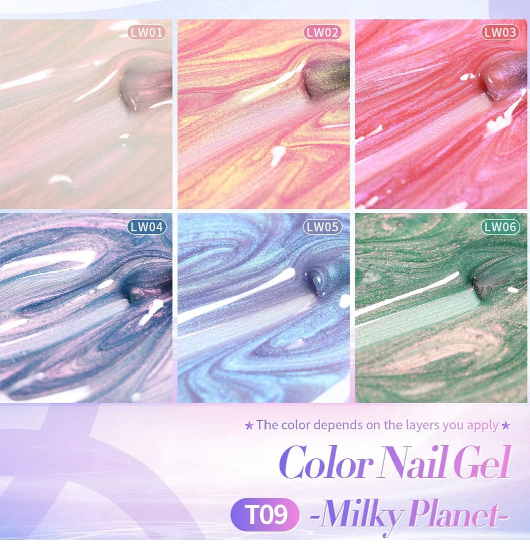 Kit de  6 Colors Milky Planet Gel Polish Set 7ml- SANS TPO SANS HEMA