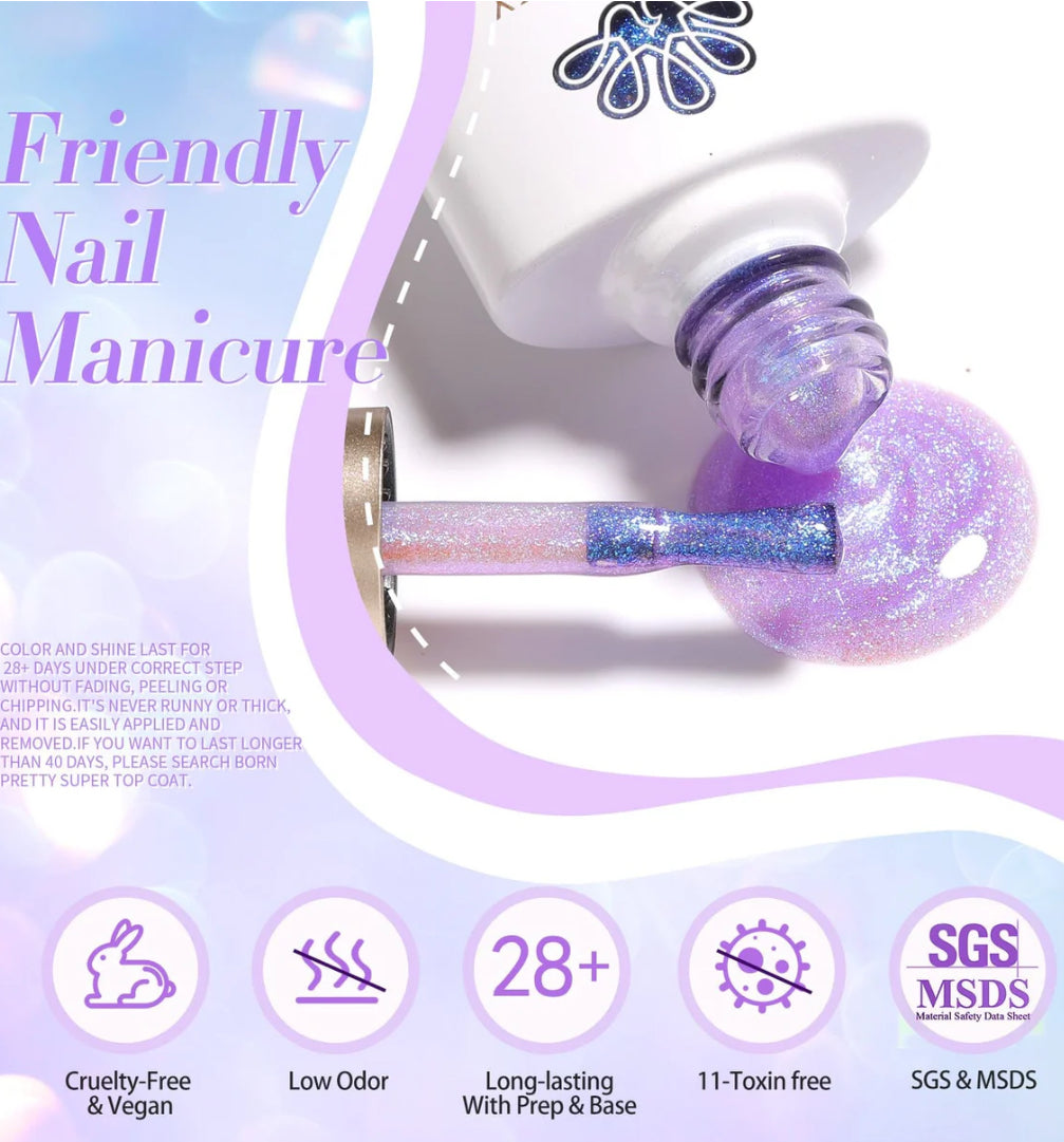 Kit de  6 Colors Jelly Gel Polish Set T06 7ml- SANS TPO SANS HEMA