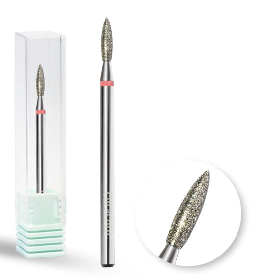 Fraise à cuticules - Embout diamanté 2,1 mm en forme de flamme (grossier)