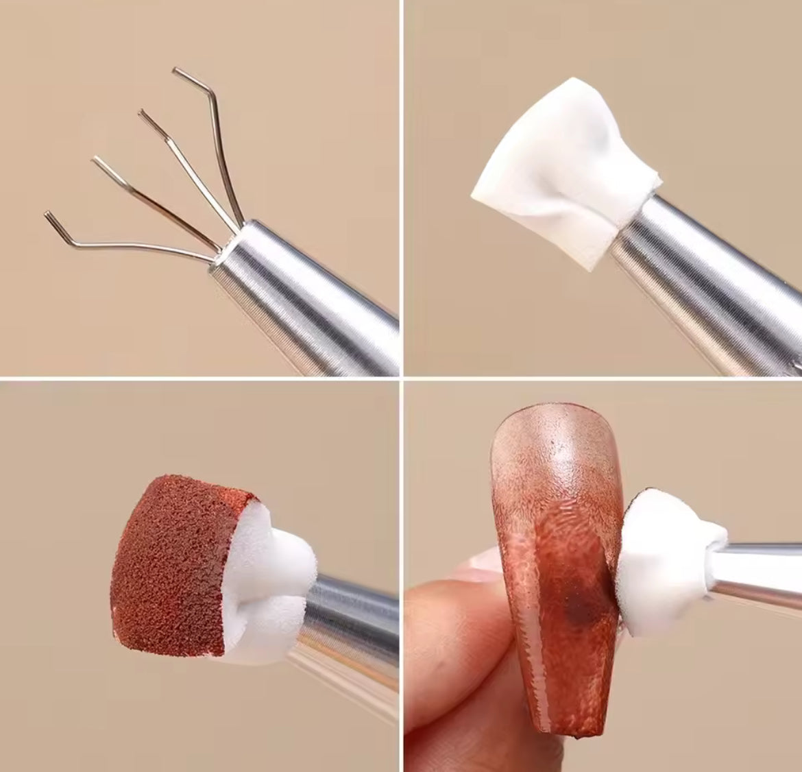 Ensemble d'éponges à ongles souples carrées blanches avec sa pince ( baby boomer)