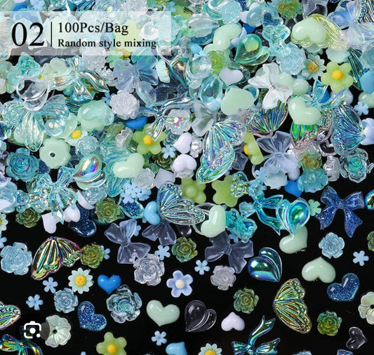 Décoration nails Coquillages 🐚 mixed noeud, étoile de mer,…