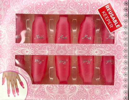 Pinces Dépose Vernis Semi-Permanent - Rose lot de 10