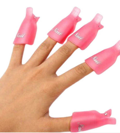 Pinces Dépose Vernis Semi-Permanent - Rose lot de 10
