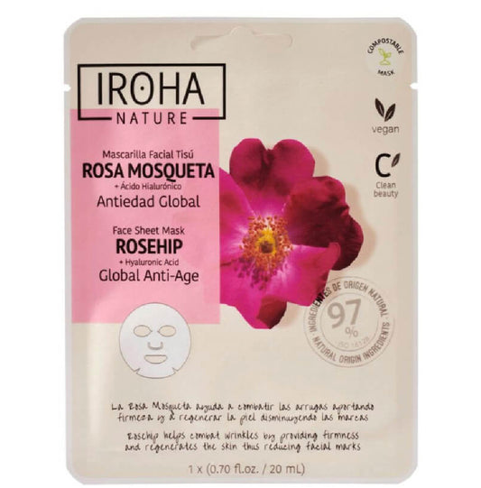 Masque visage tissu anti-âge Rose Musquée Iroha