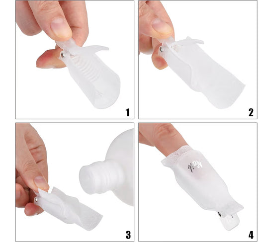 Pinces Dépose Vernis Semi-Permanent - 5pcs avec bloc polissoir