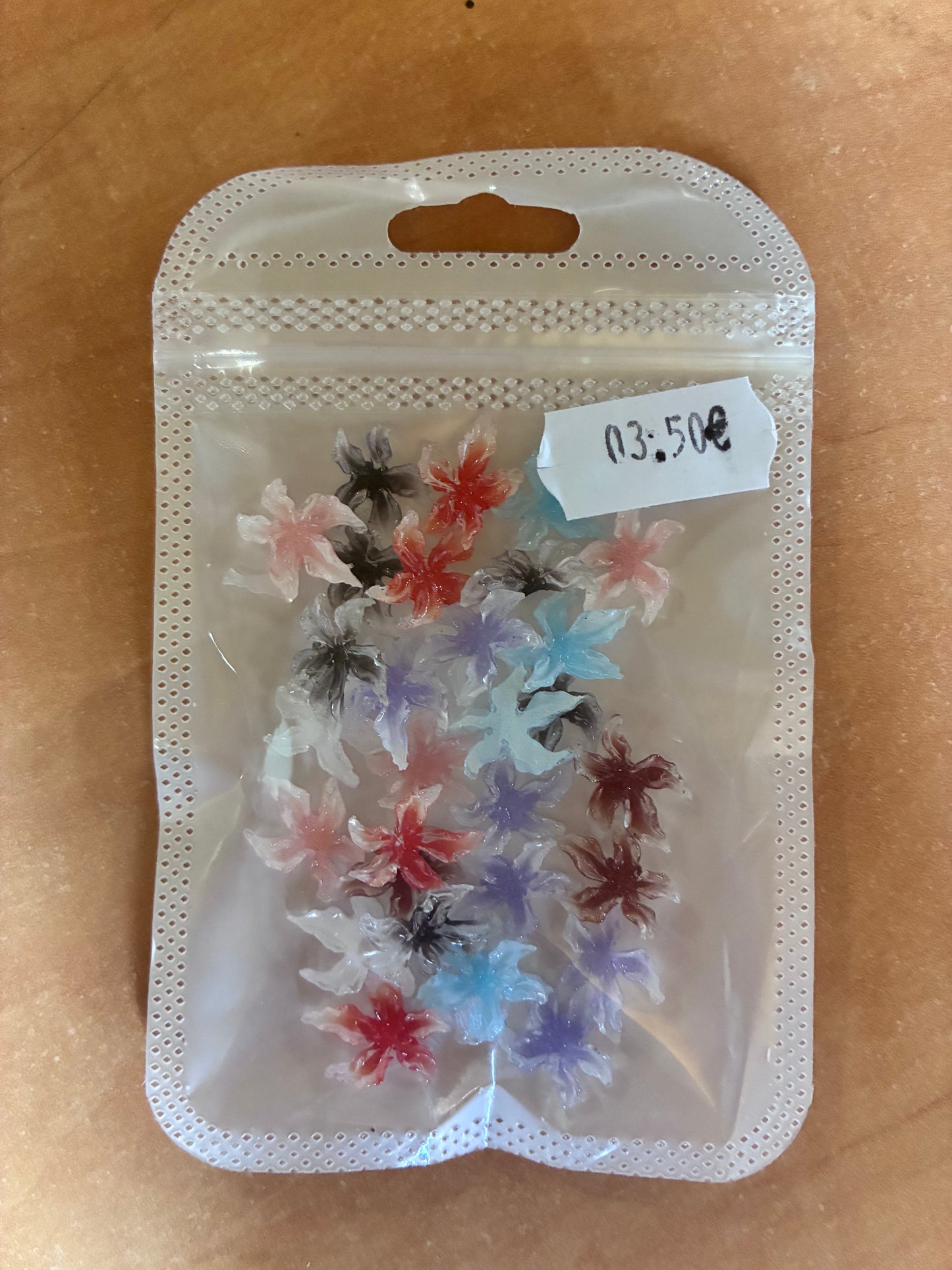 Décoration 3D nails Fleurs tropical transparents